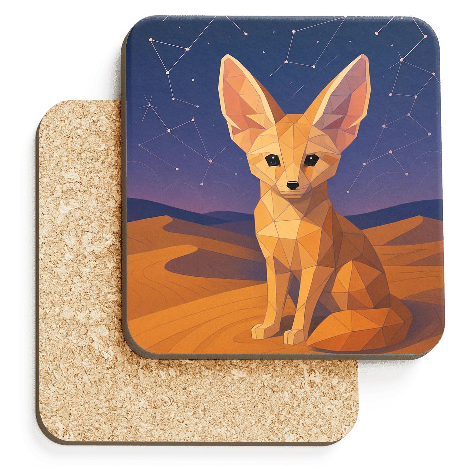 Desert Constellation Fennec cork coaster sets