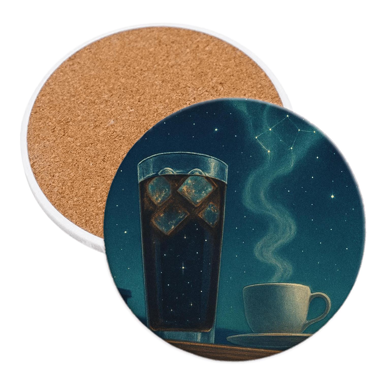 Aurora Cold Brew Observatory personalized drink coasters