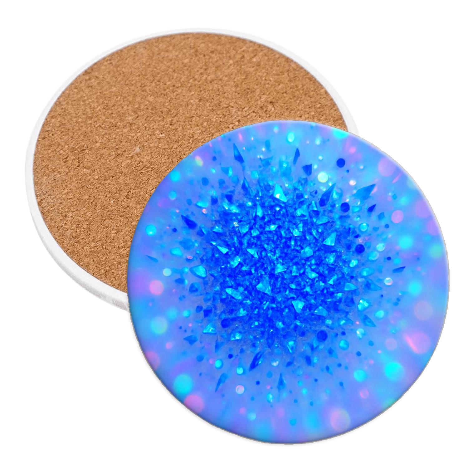 Electric Sapphire Prism Confetti Glow custom engraved coasters