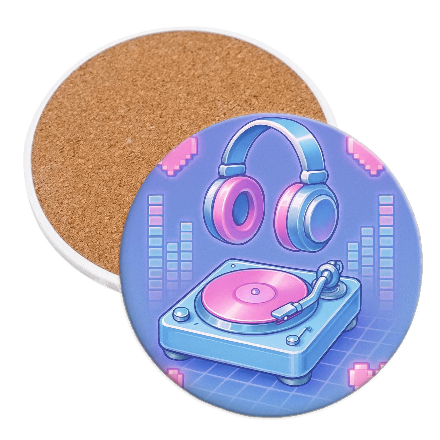 Y2K Bedroom DJ Dreamscape elegant tabletop coasters