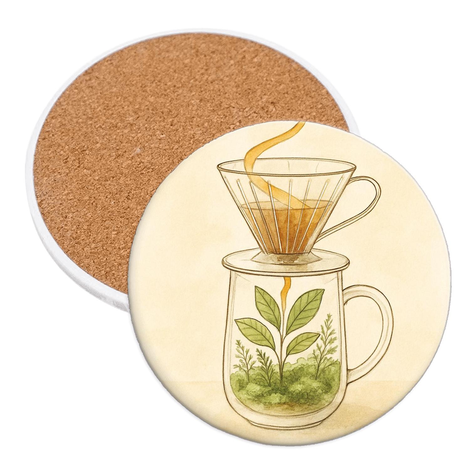 Sunlit Pour Over Terrarium absorbent drink coasters