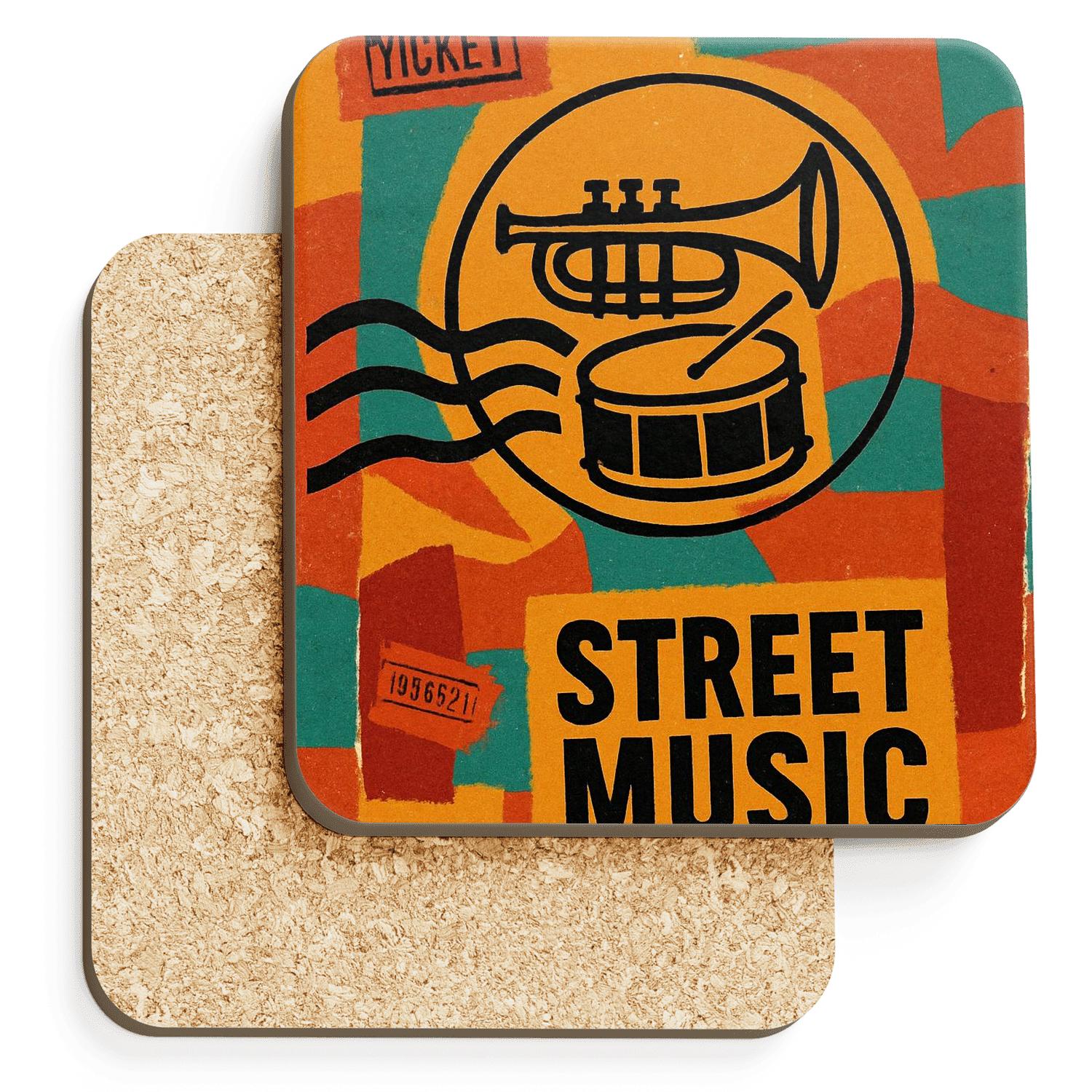Brass Band Block Party Collage personalized drink coasters