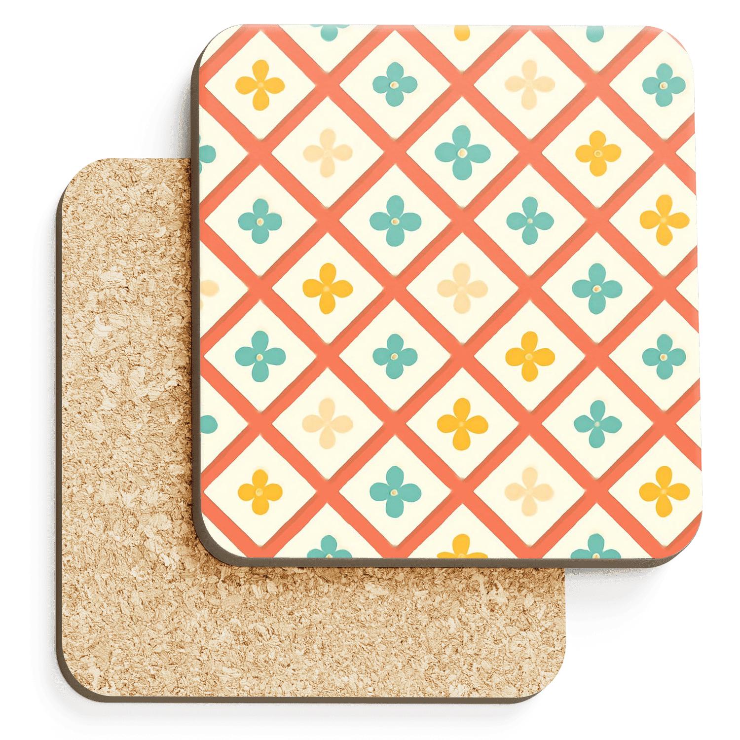 Citrus Lattice Petal Mosaic stone coaster collections