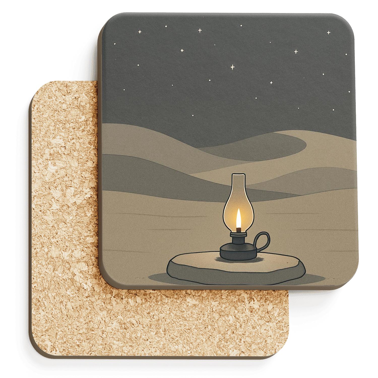 Desert Lamp Of Steadfast Faith custom engraved coasters