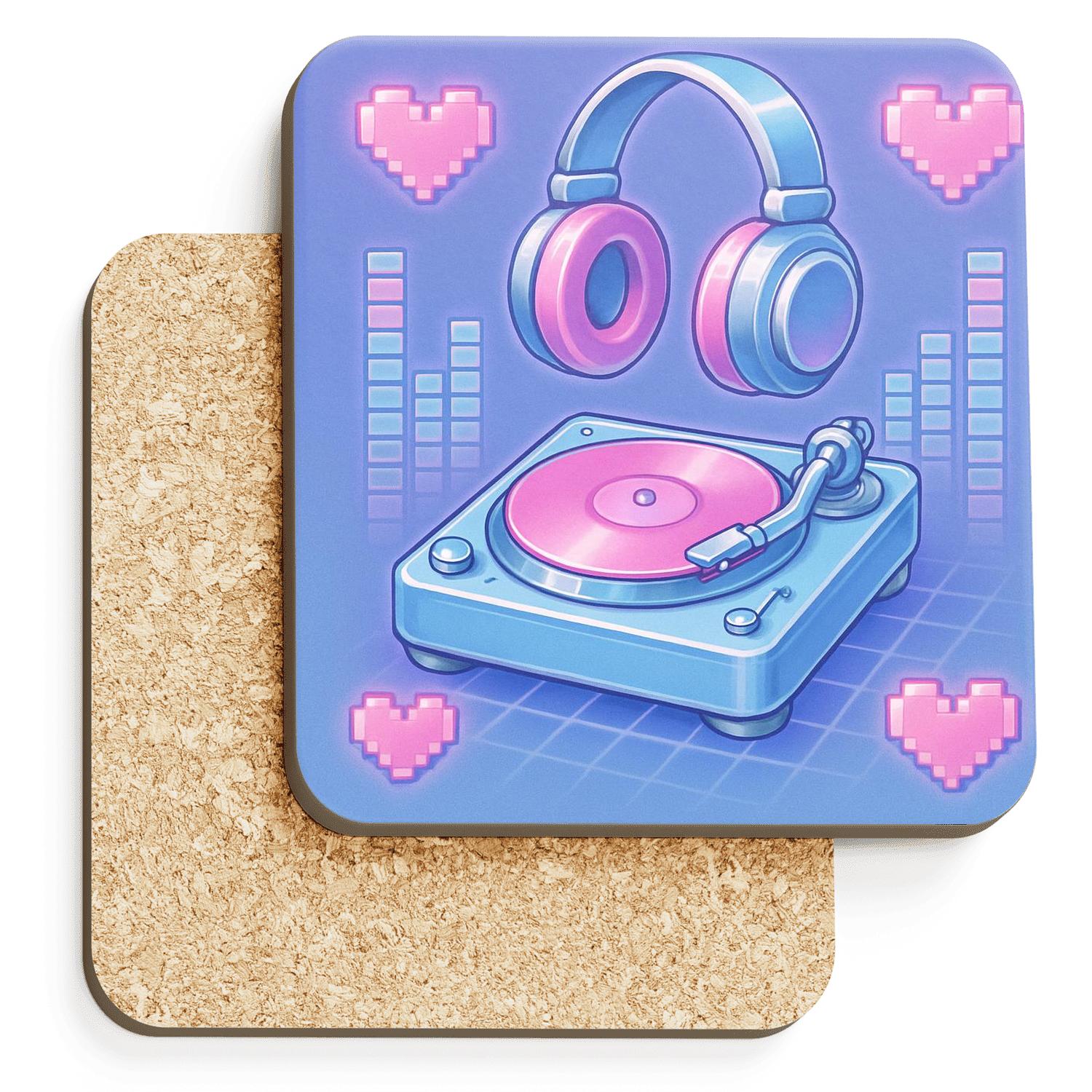 Y2K Bedroom DJ Dreamscape absorbent drink coasters