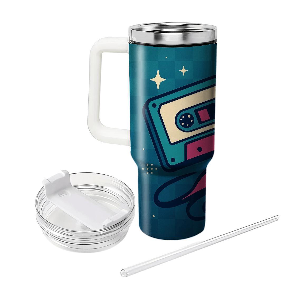 Cassette Comet Trail tumblers with lids