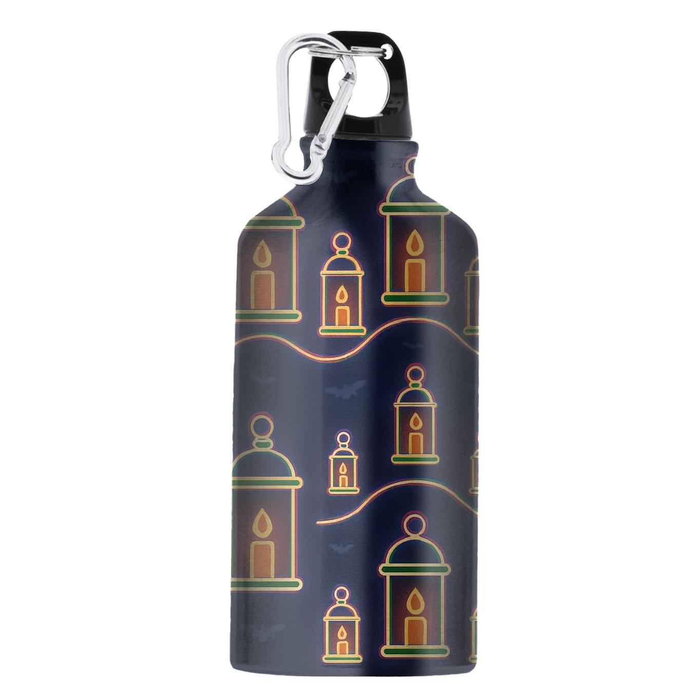 Neon Lantern Carnival Wave On Deep Navy Night sports bottles for gifts