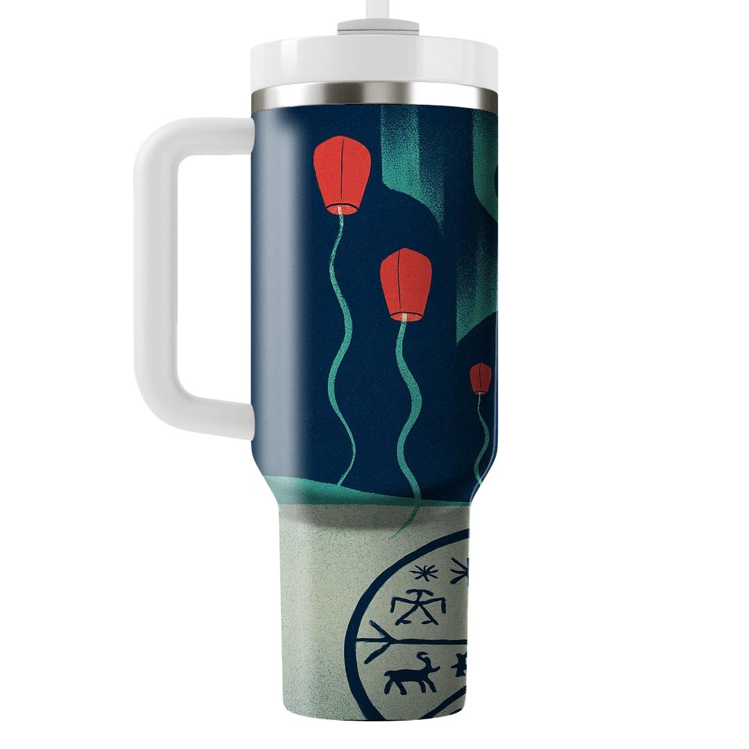 Aurora Drum Lanterns Arctic Fusion Festival decorative tumblers
