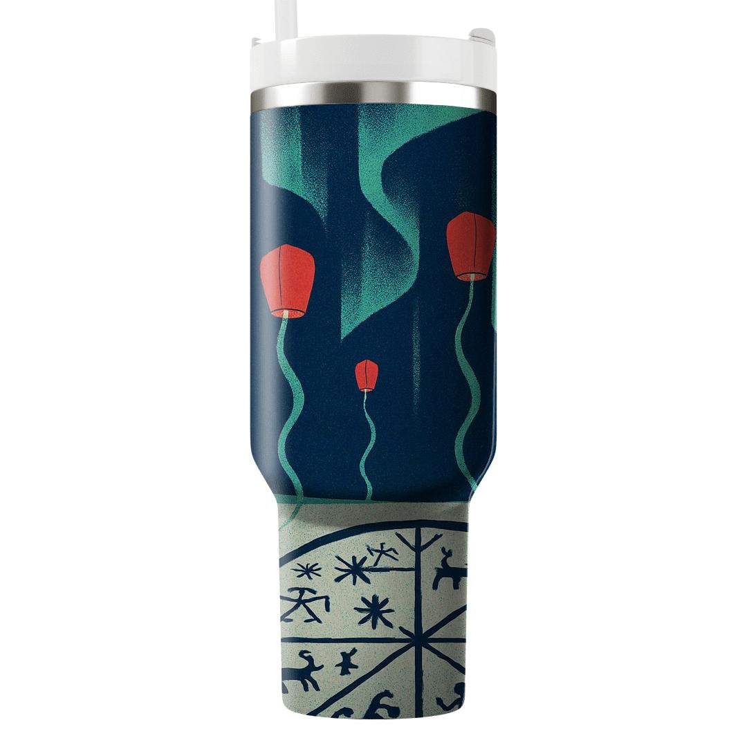 Aurora Drum Lanterns Arctic Fusion Festival decorative tumblers