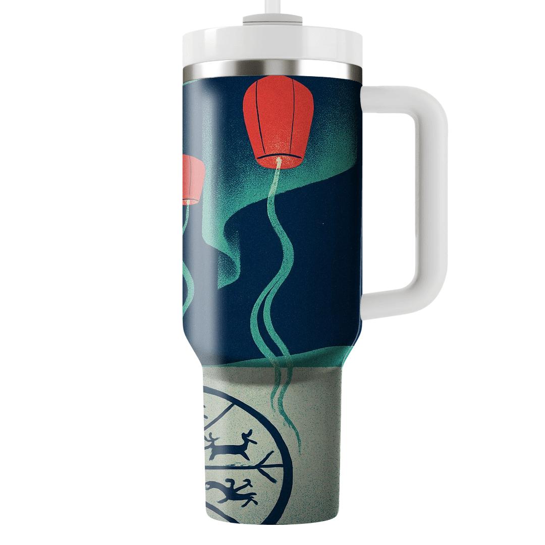 Aurora Drum Lanterns Arctic Fusion Festival decorative tumblers