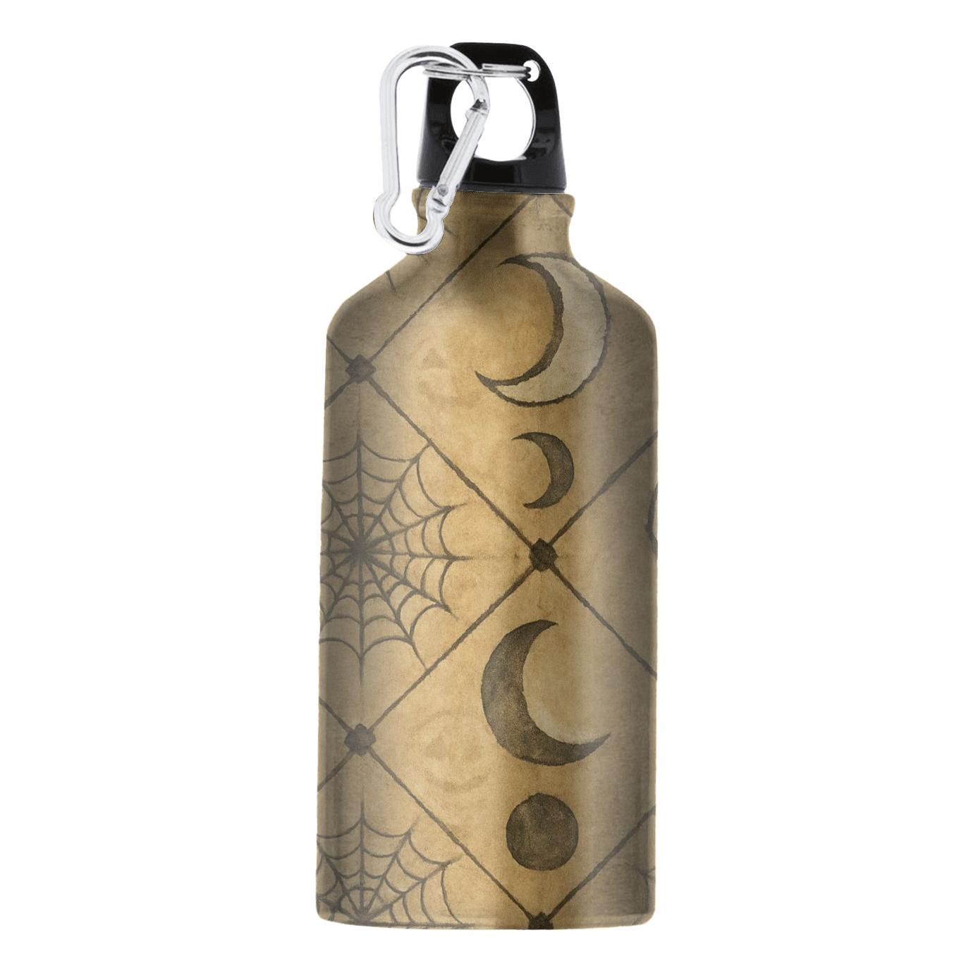 Sepia Parchment Moon Phase Cobweb Lattice stylish sports bottles
