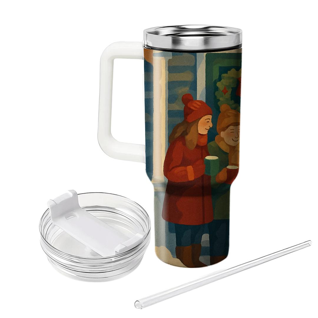 Holly Wreath Welcome tumblers for gifts