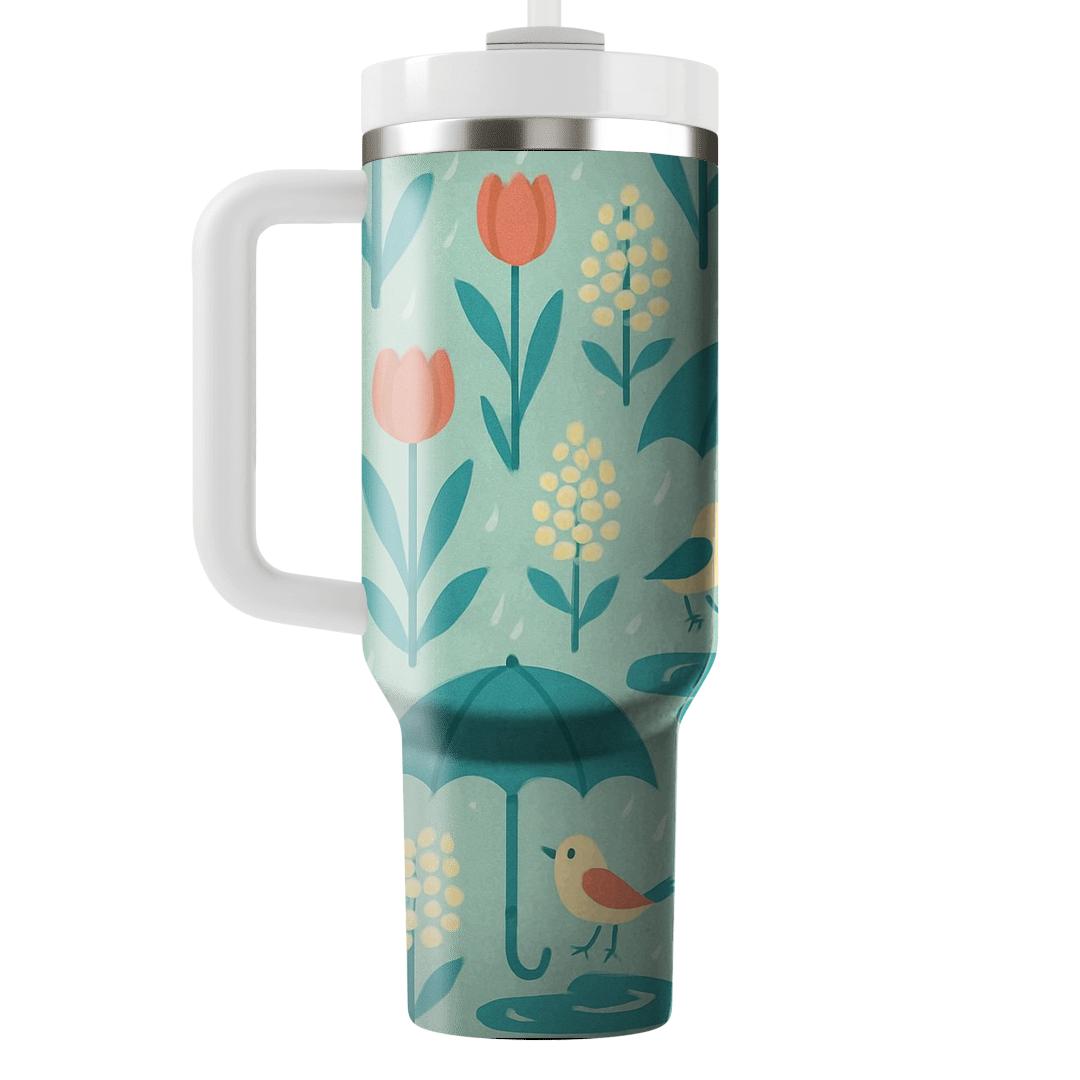 Spring Rain Garden Parade travel tumblers