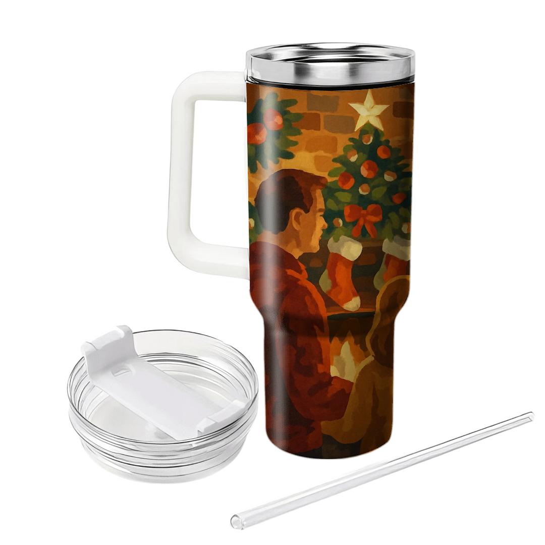 Garlanded Mantle Gathering travel tumblers