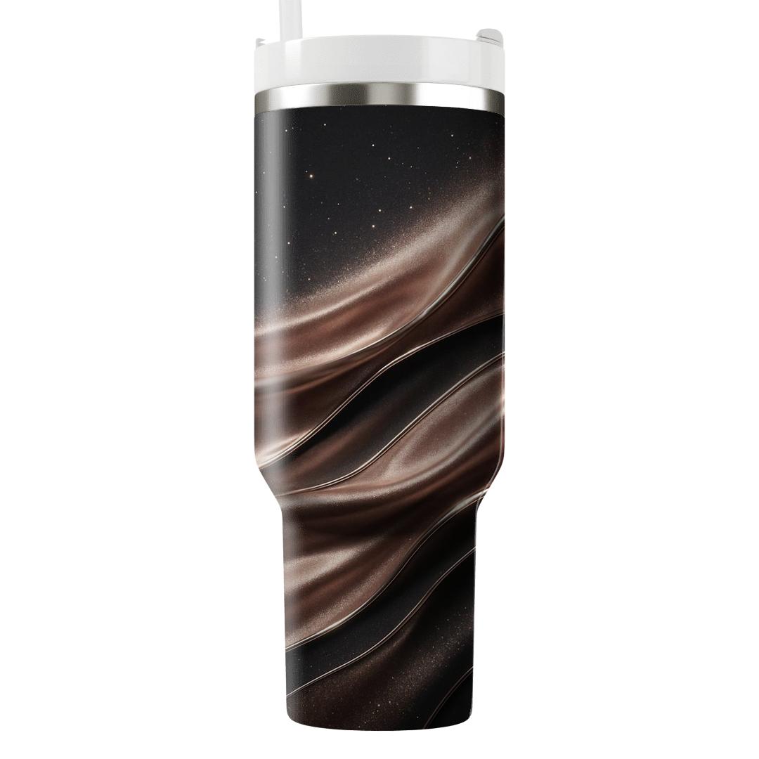 Rose Gold Glitter Runway Ripples travel tumblers