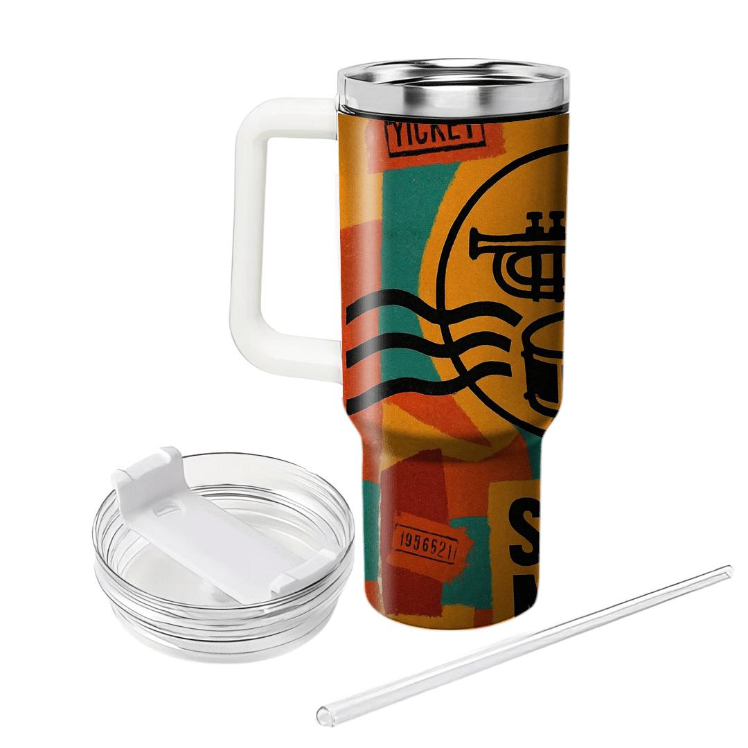 Brass Band Block Party Collage tumblers with lids