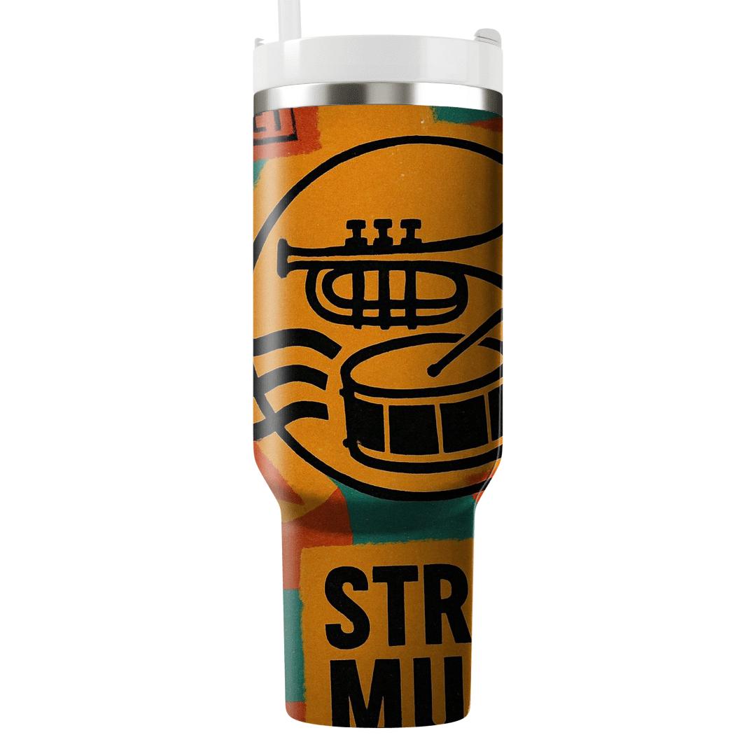 Brass Band Block Party Collage tumblers with lids