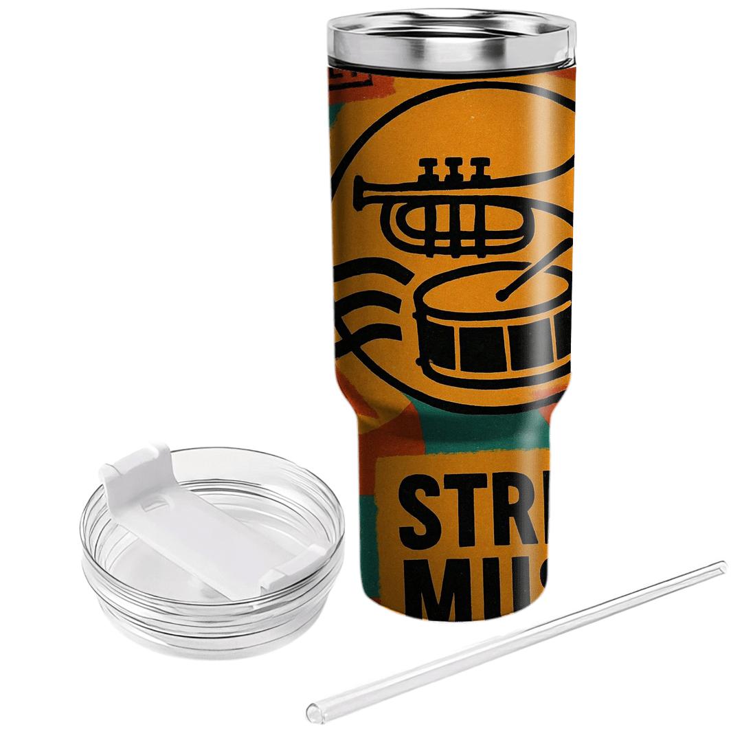 Brass Band Block Party Collage tumblers with lids