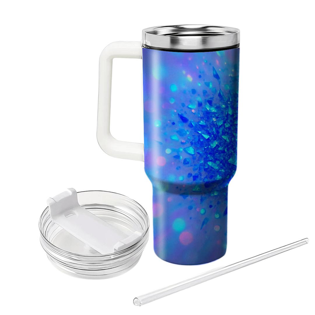 Electric Sapphire Prism Confetti Glow tumblers for gifts