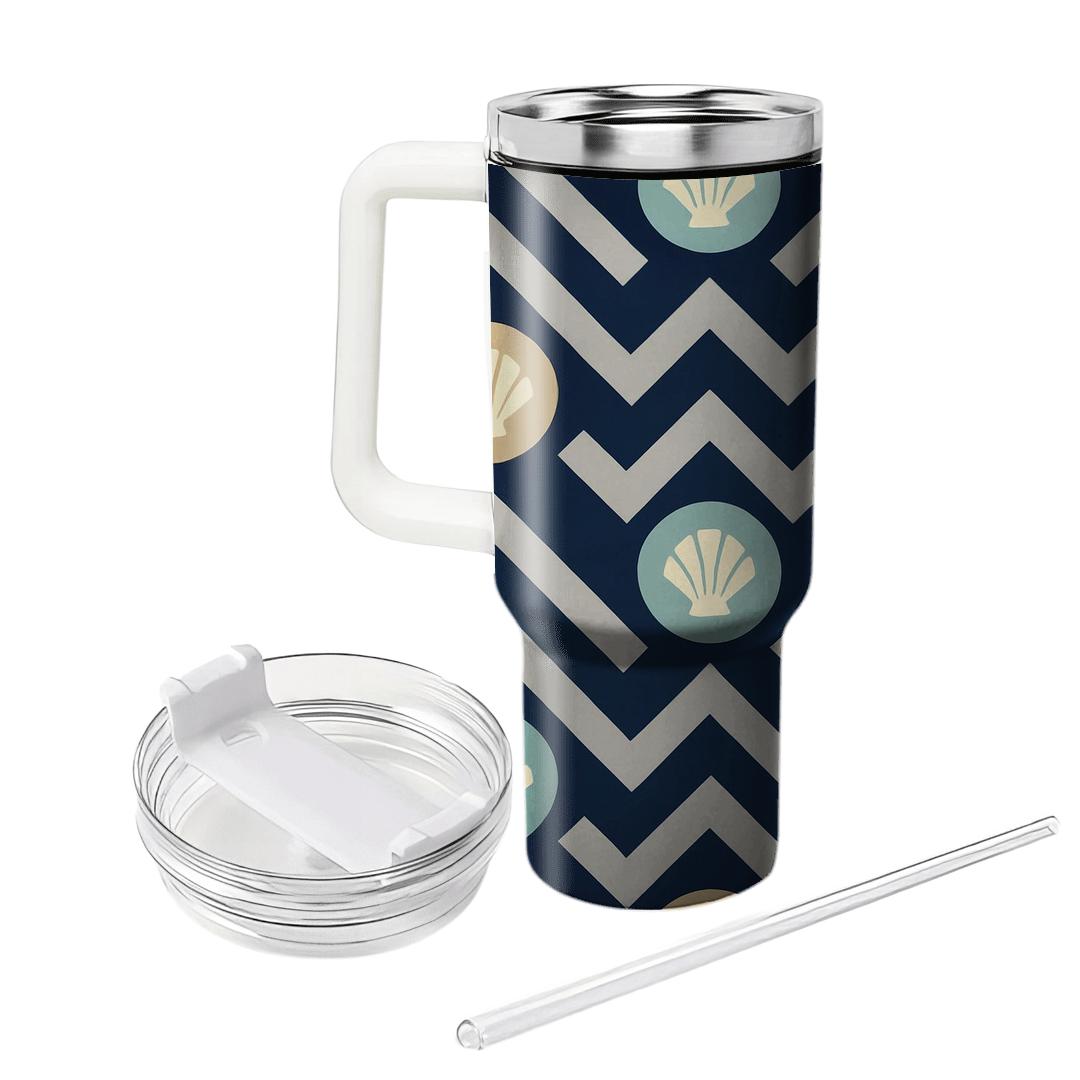 Midnight Zigzag Shell Medallions unique tumblers