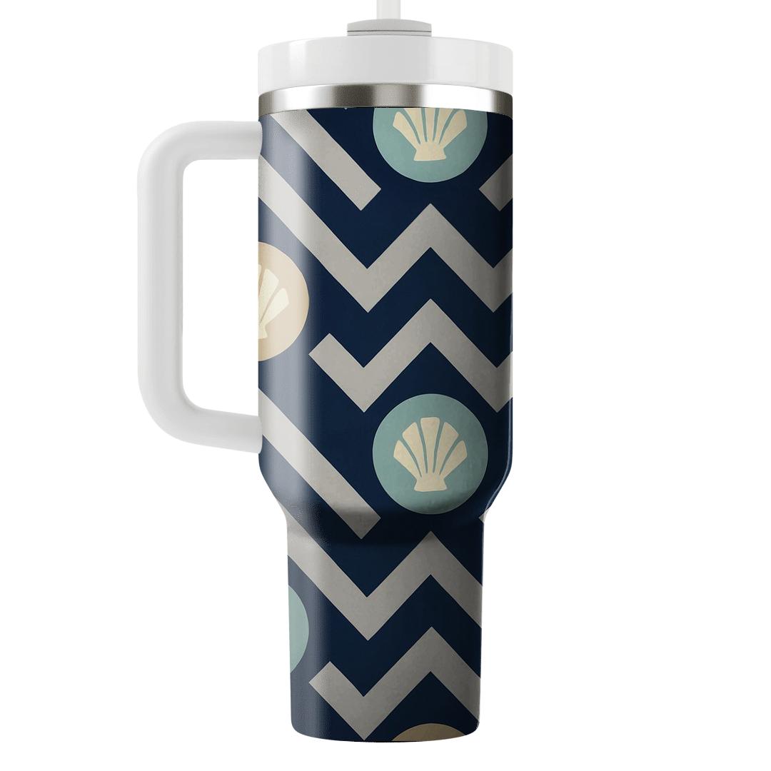 Midnight Zigzag Shell Medallions unique tumblers