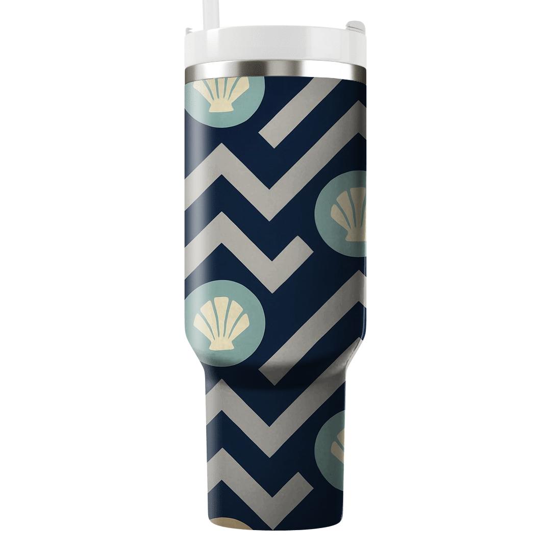 Midnight Zigzag Shell Medallions unique tumblers