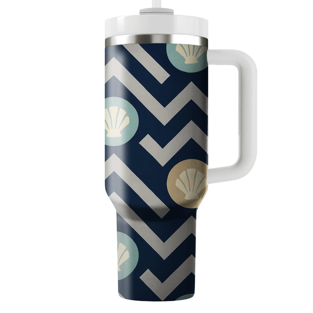 Midnight Zigzag Shell Medallions unique tumblers