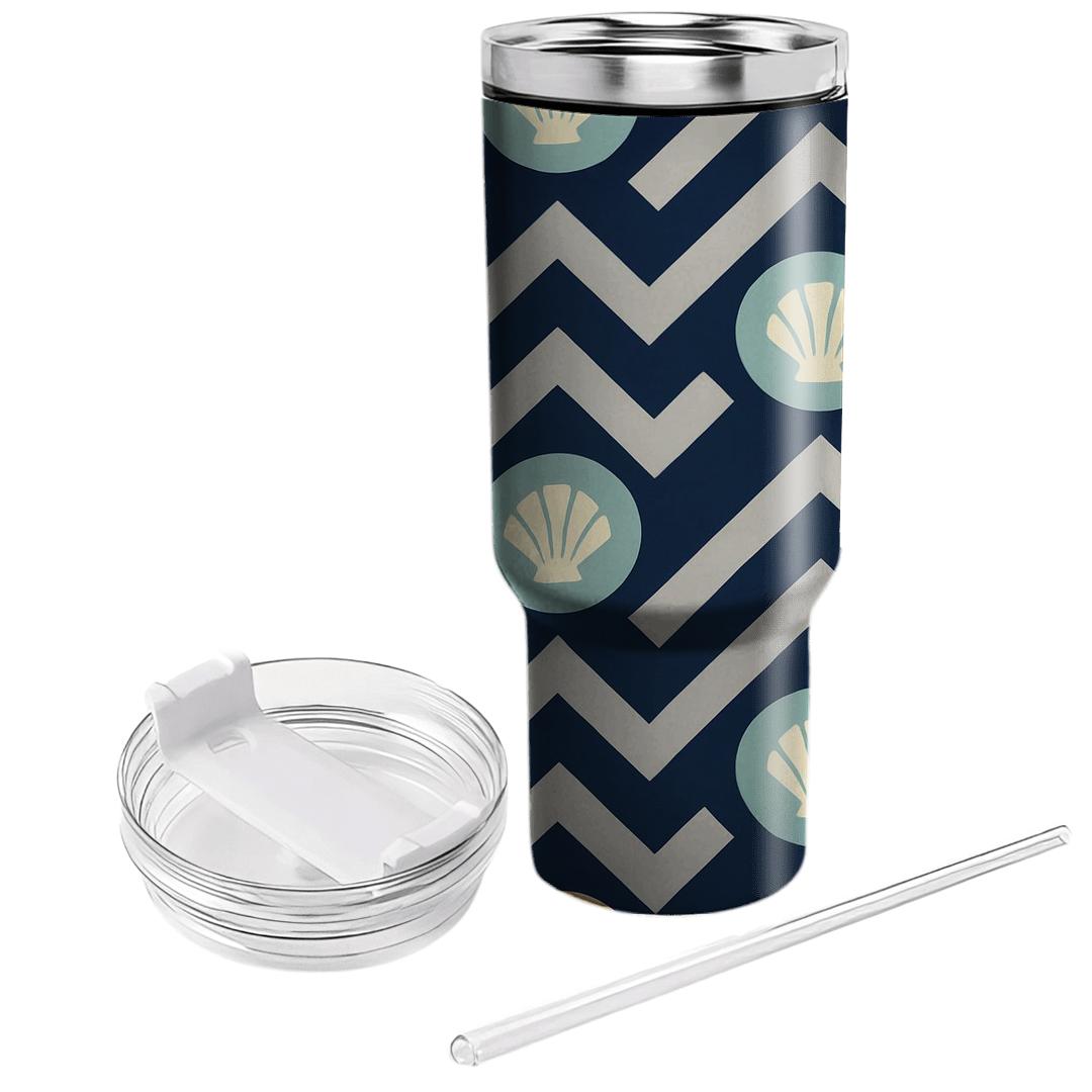 Midnight Zigzag Shell Medallions unique tumblers