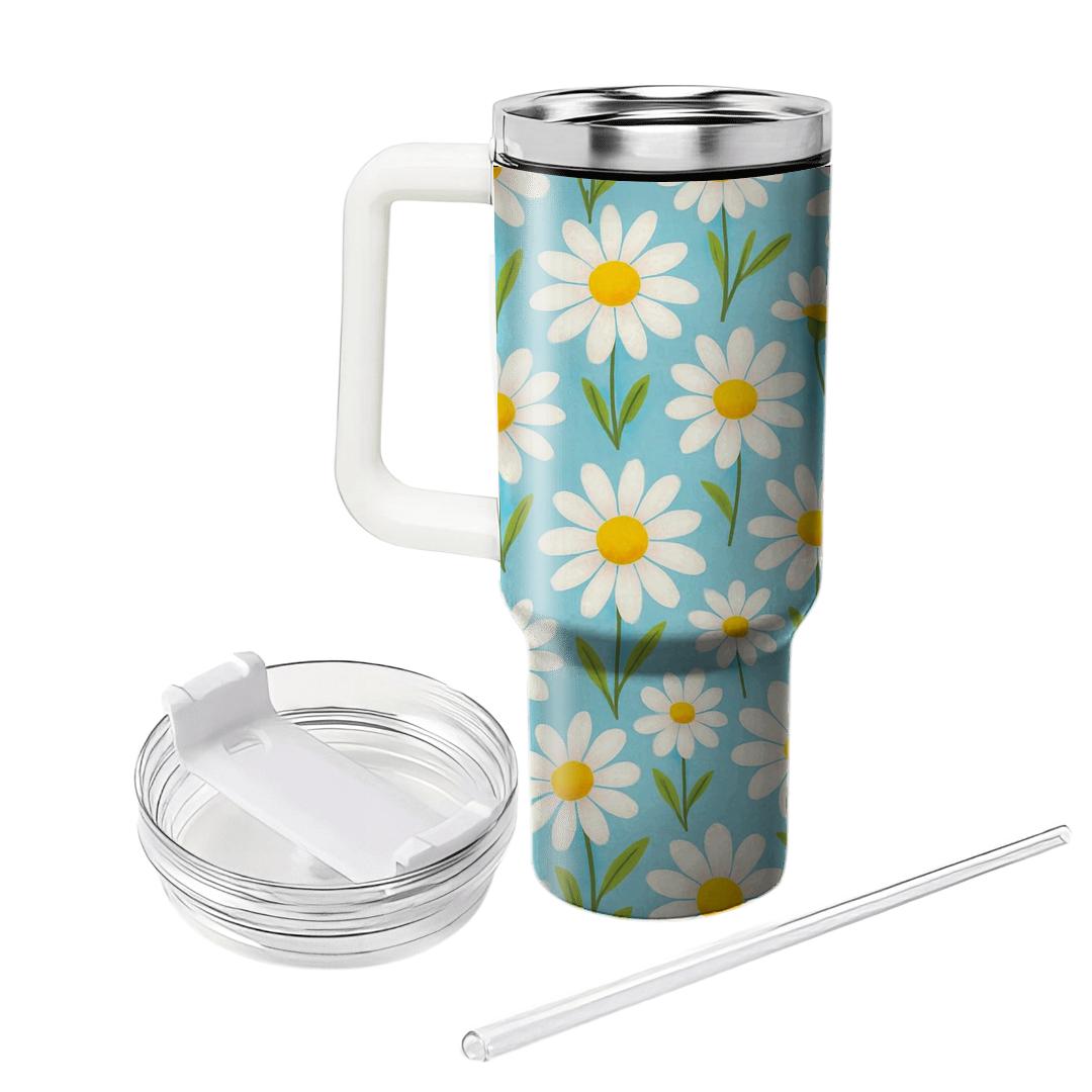 Sunlit Daisy Meadow Scatter personalized tumblers