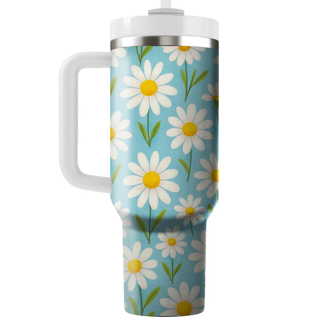 Sunlit Daisy Meadow Scatter personalized tumblers
