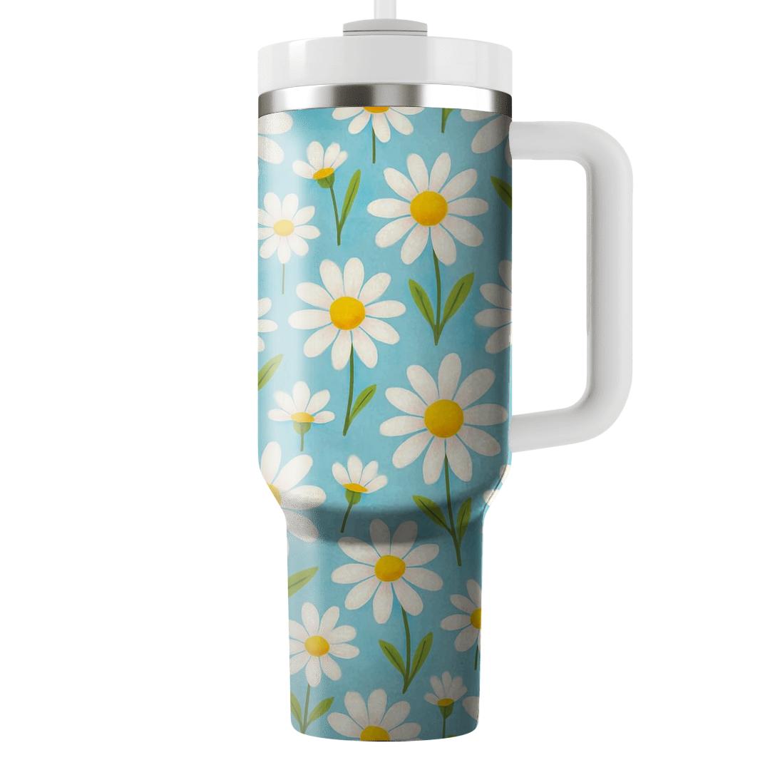 Sunlit Daisy Meadow Scatter personalized tumblers