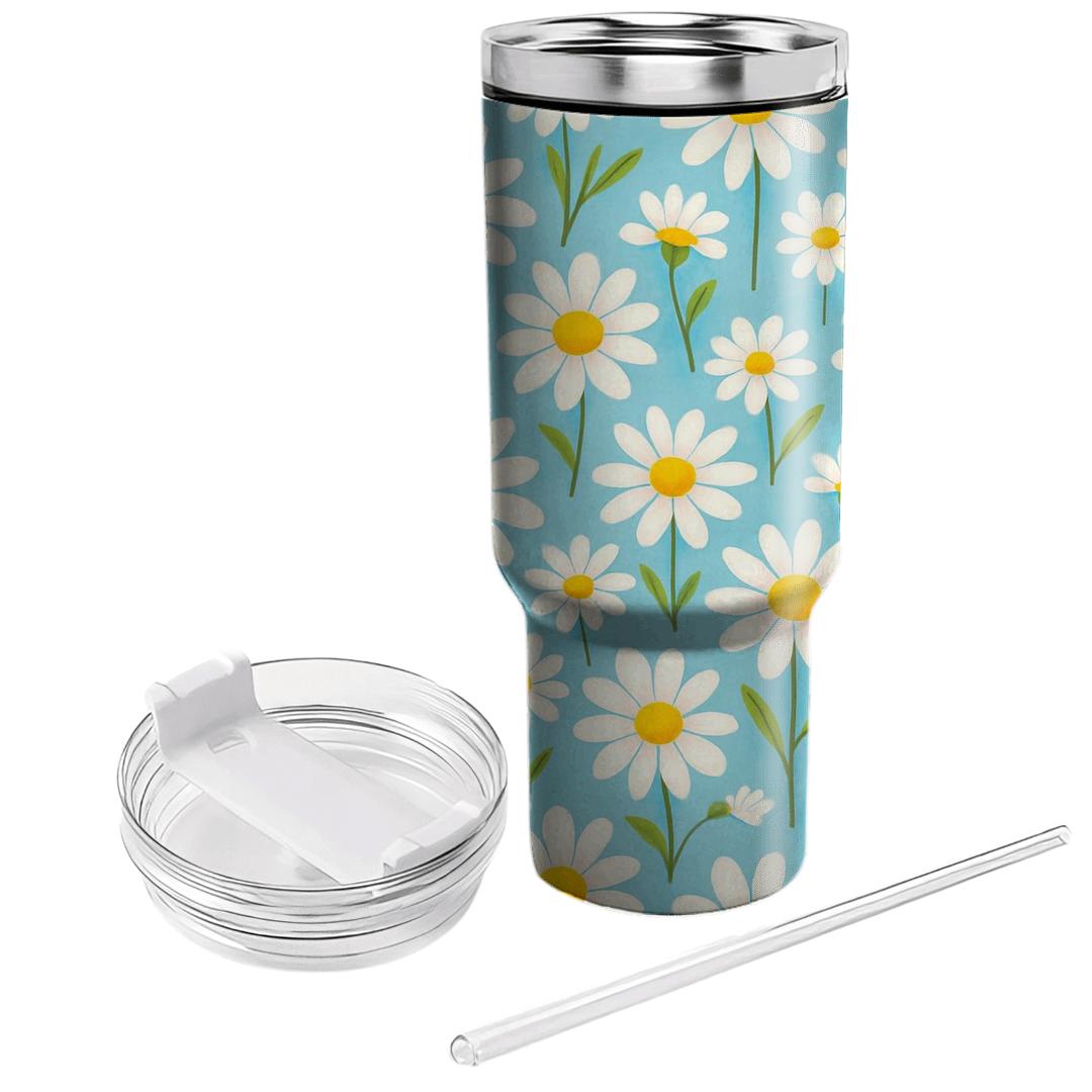 Sunlit Daisy Meadow Scatter personalized tumblers