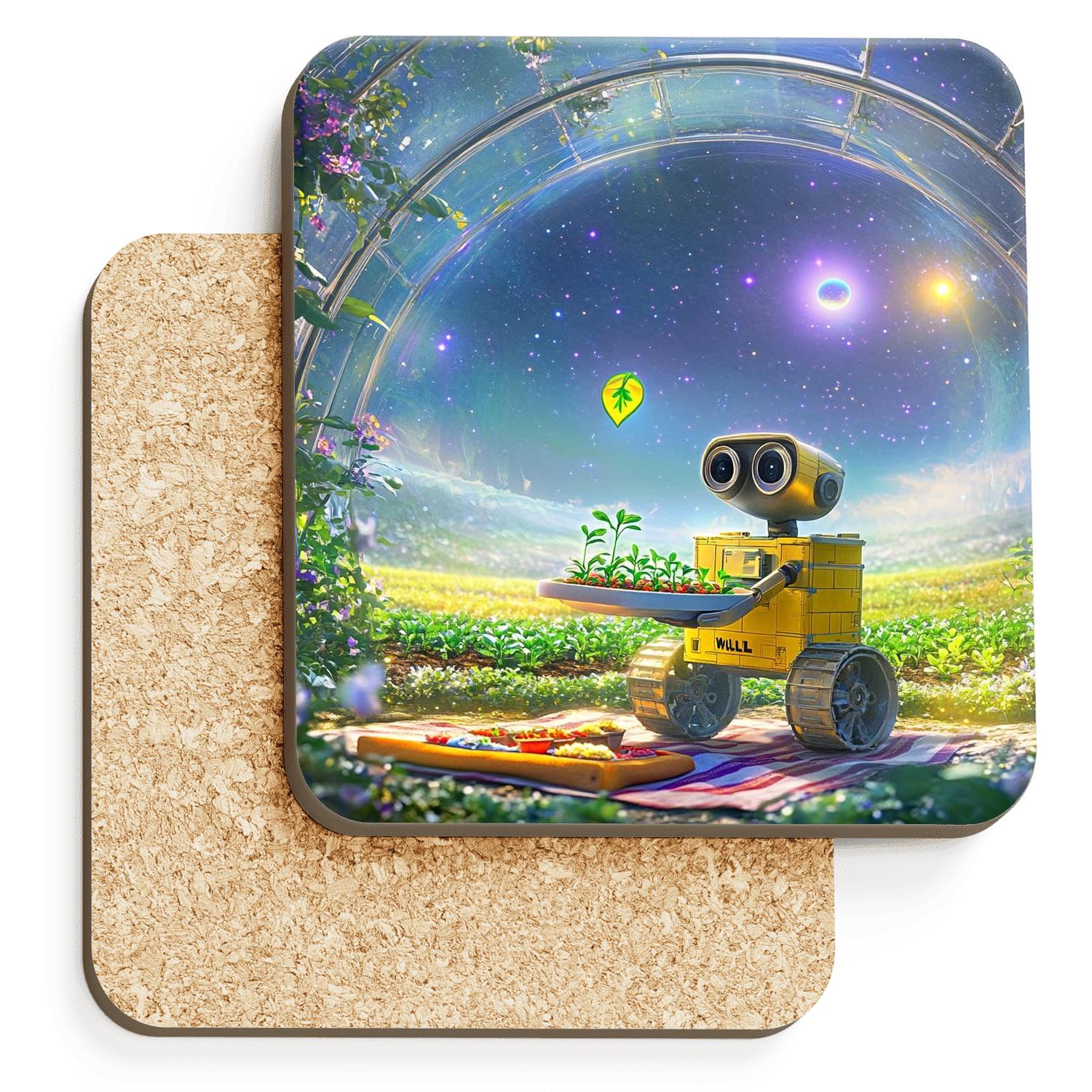 WALL E Cosmic Garden Picnic Disney Inspired elegant tabletop coasters