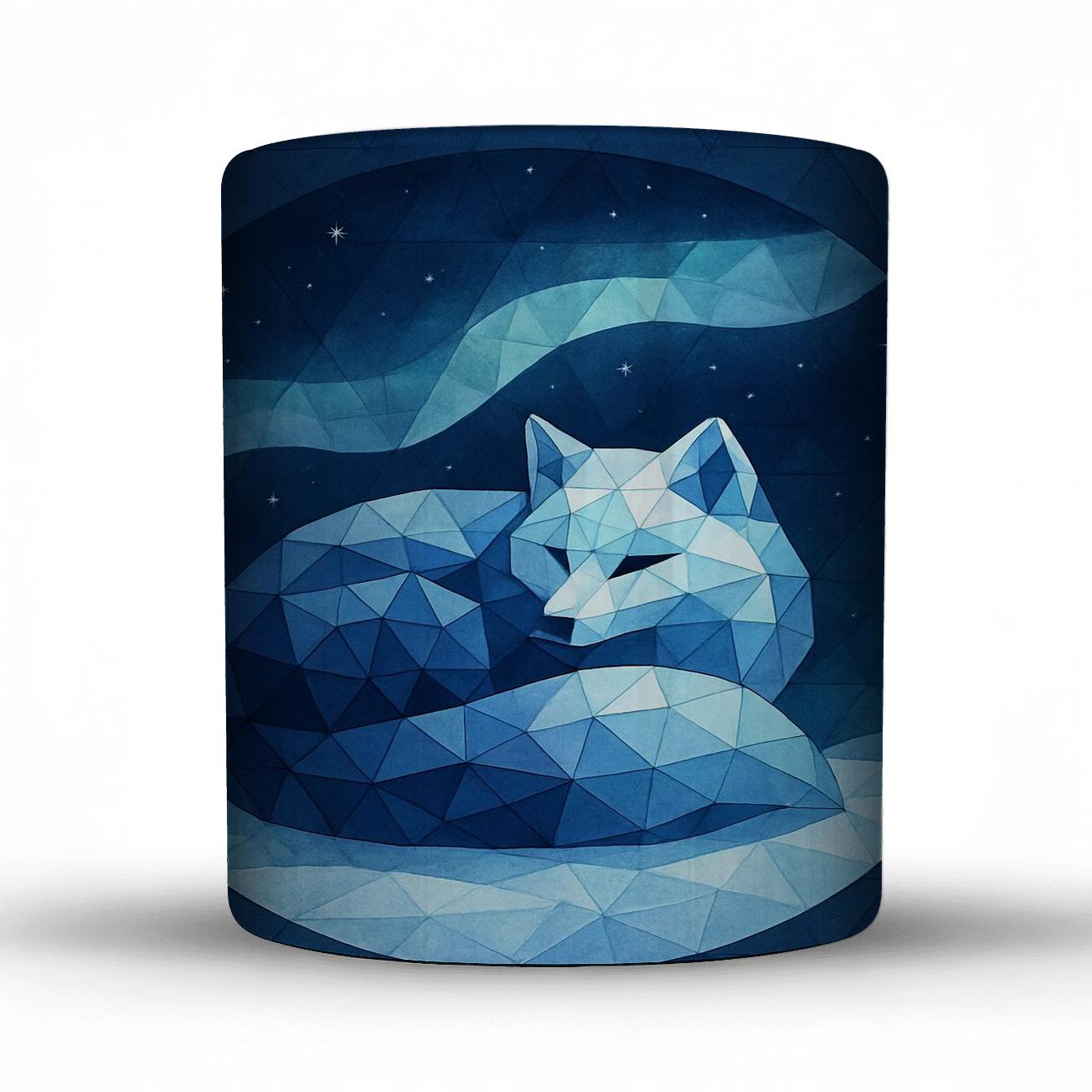 Arctic Fox Aurora Mosaic travel mugs with handles
