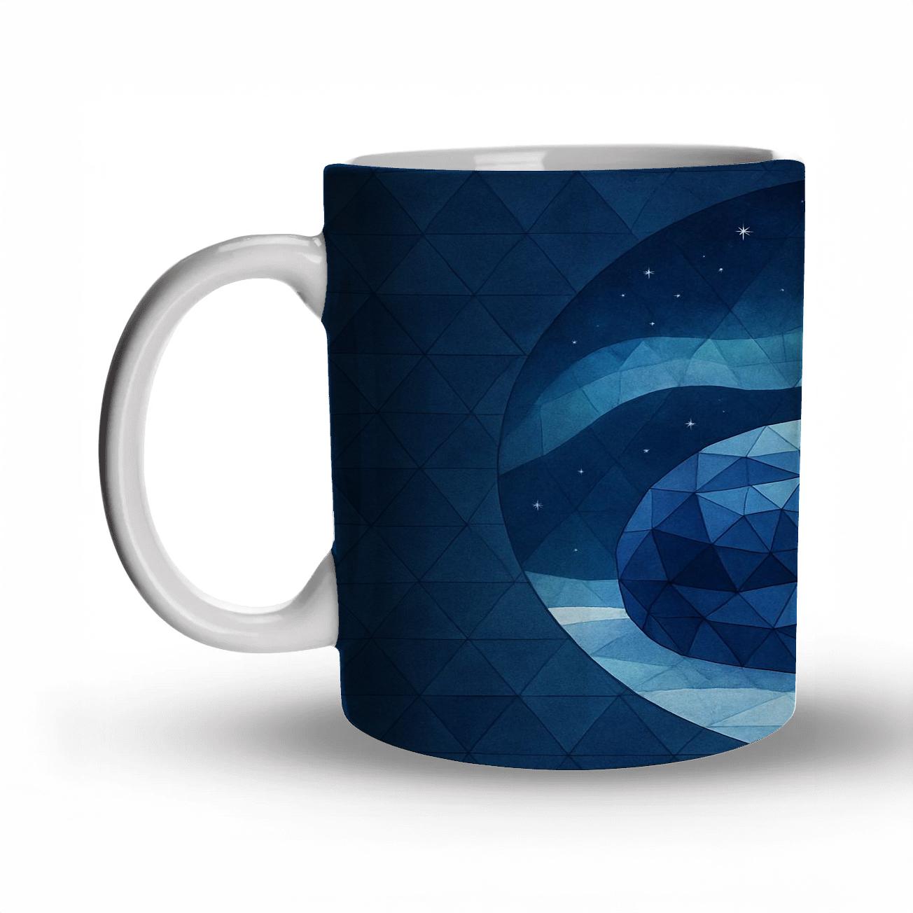 Arctic Fox Aurora Mosaic travel mugs with handles