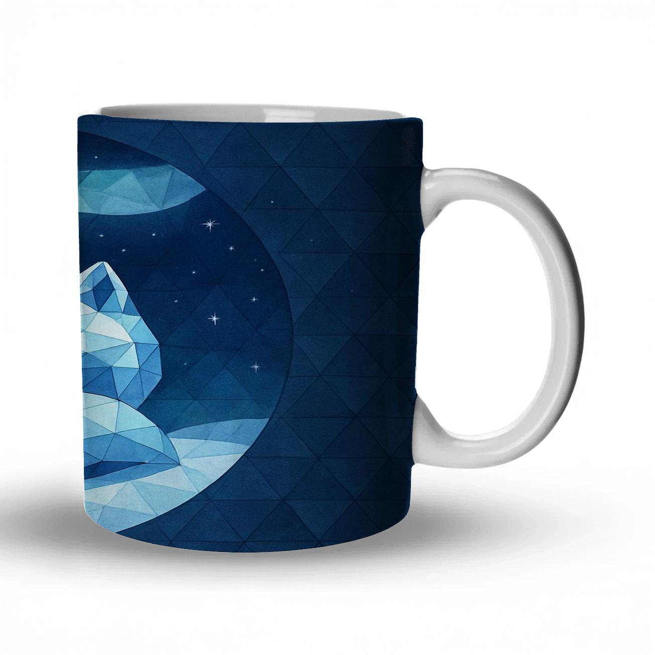 Arctic Fox Aurora Mosaic travel mugs with handles