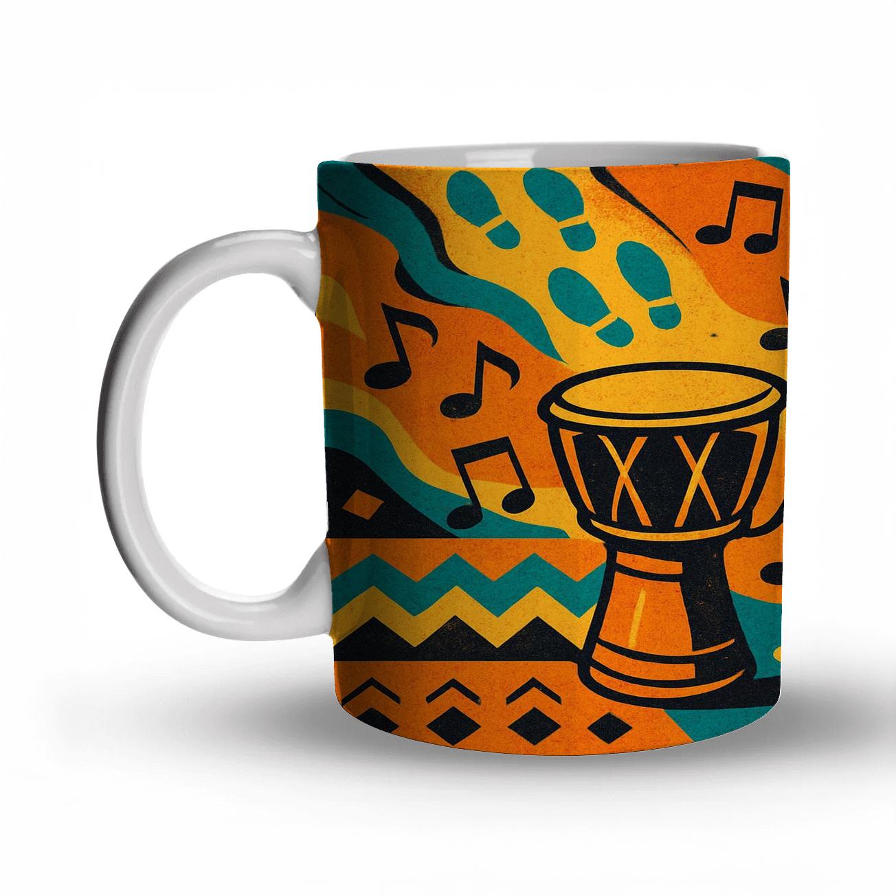 Afrobeat Street Carnival Collage personalized mugs
