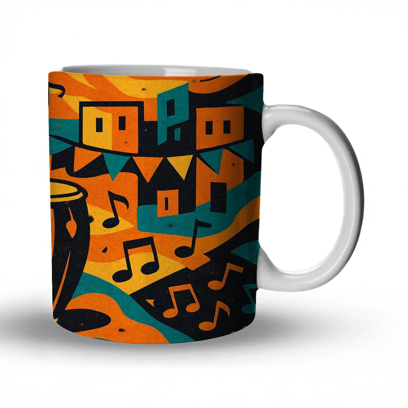 Afrobeat Street Carnival Collage personalized mugs