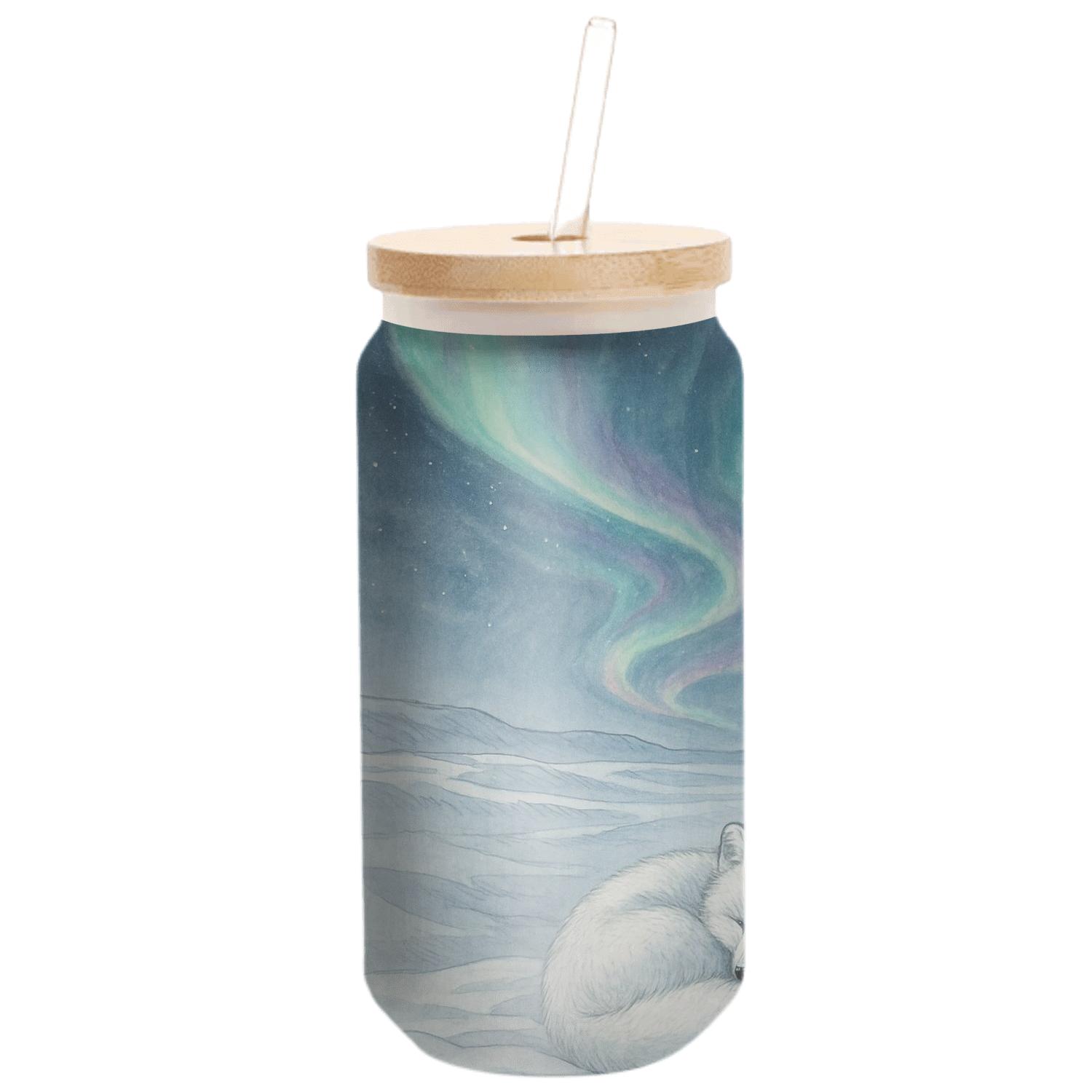 Aurora Arctic Fox Mirage handcrafted glassware drinkware