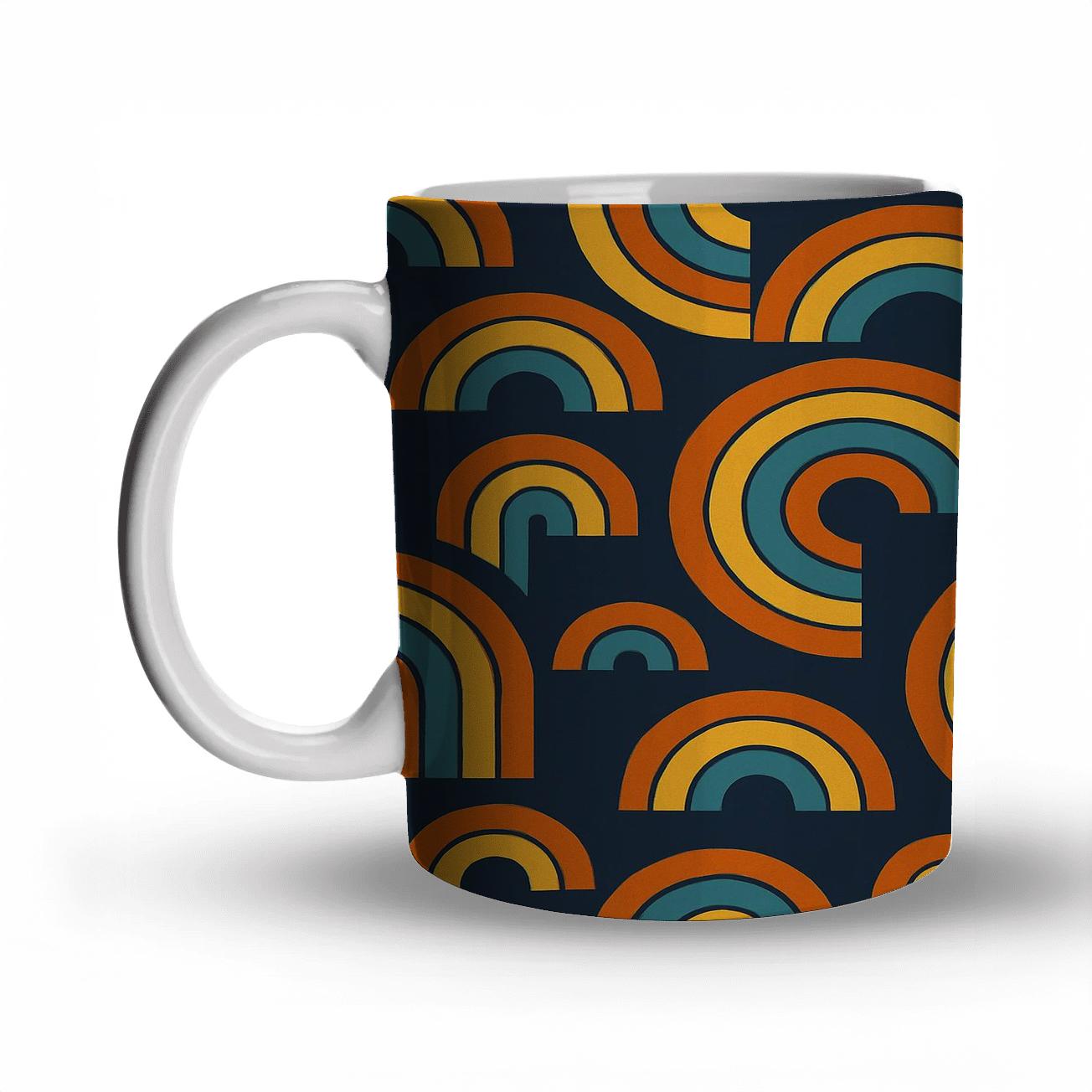 Vinyl Record Ripple Arches decorative mug sets