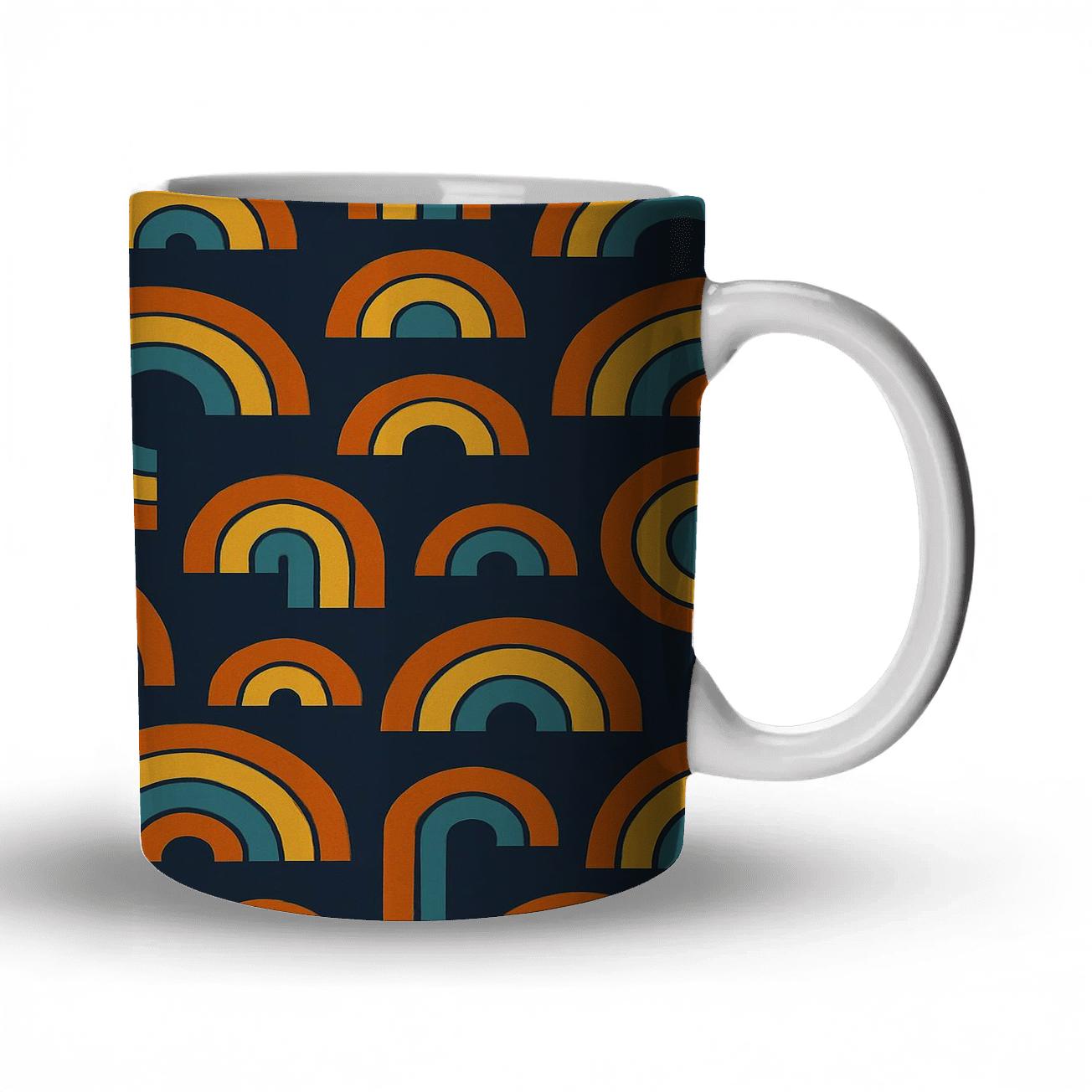Vinyl Record Ripple Arches decorative mug sets