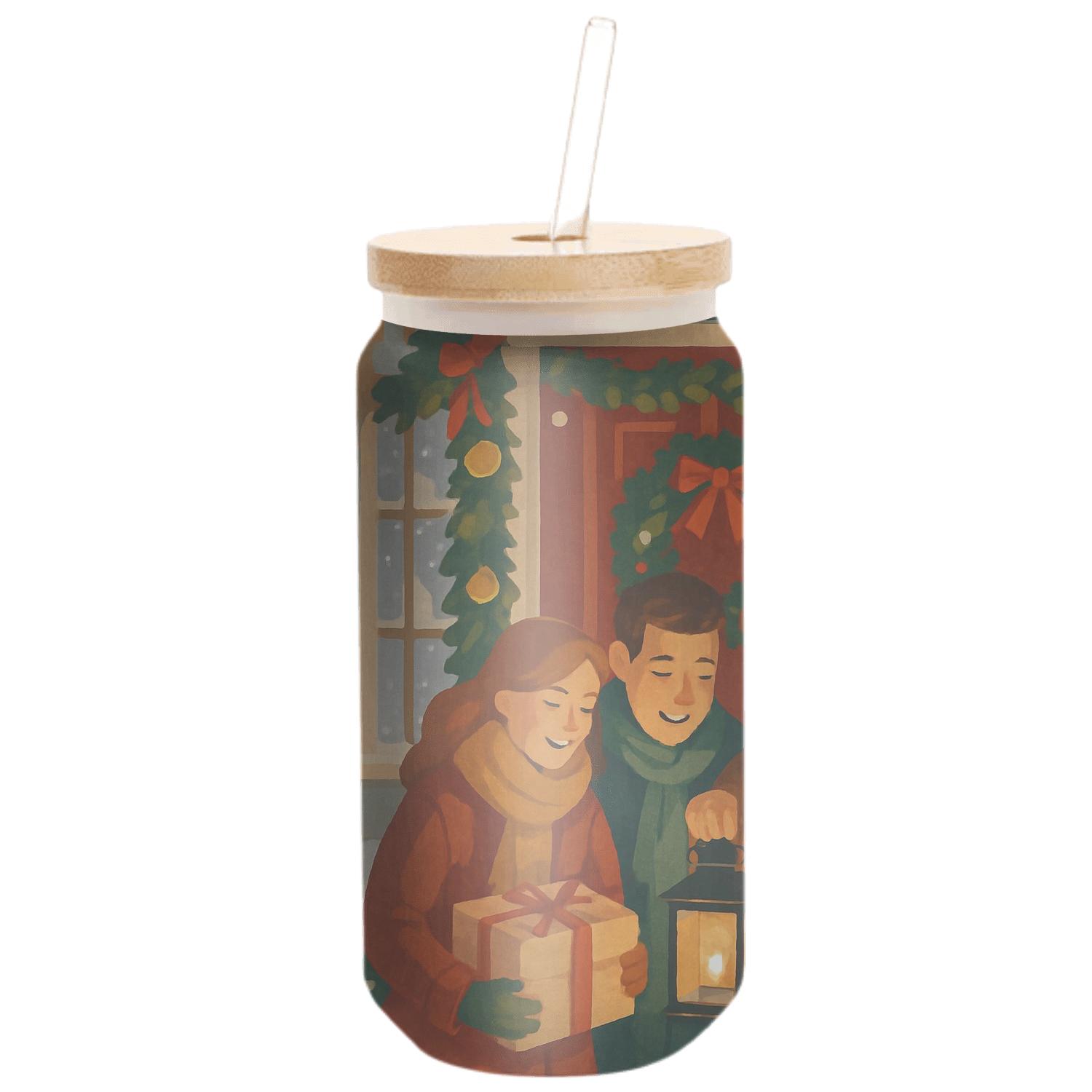 Holly Lantern Welcome custom engraved glassware