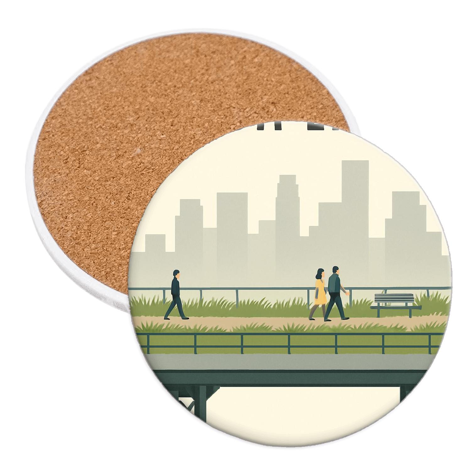 High Line Park New York City United States custom engraved coasters
