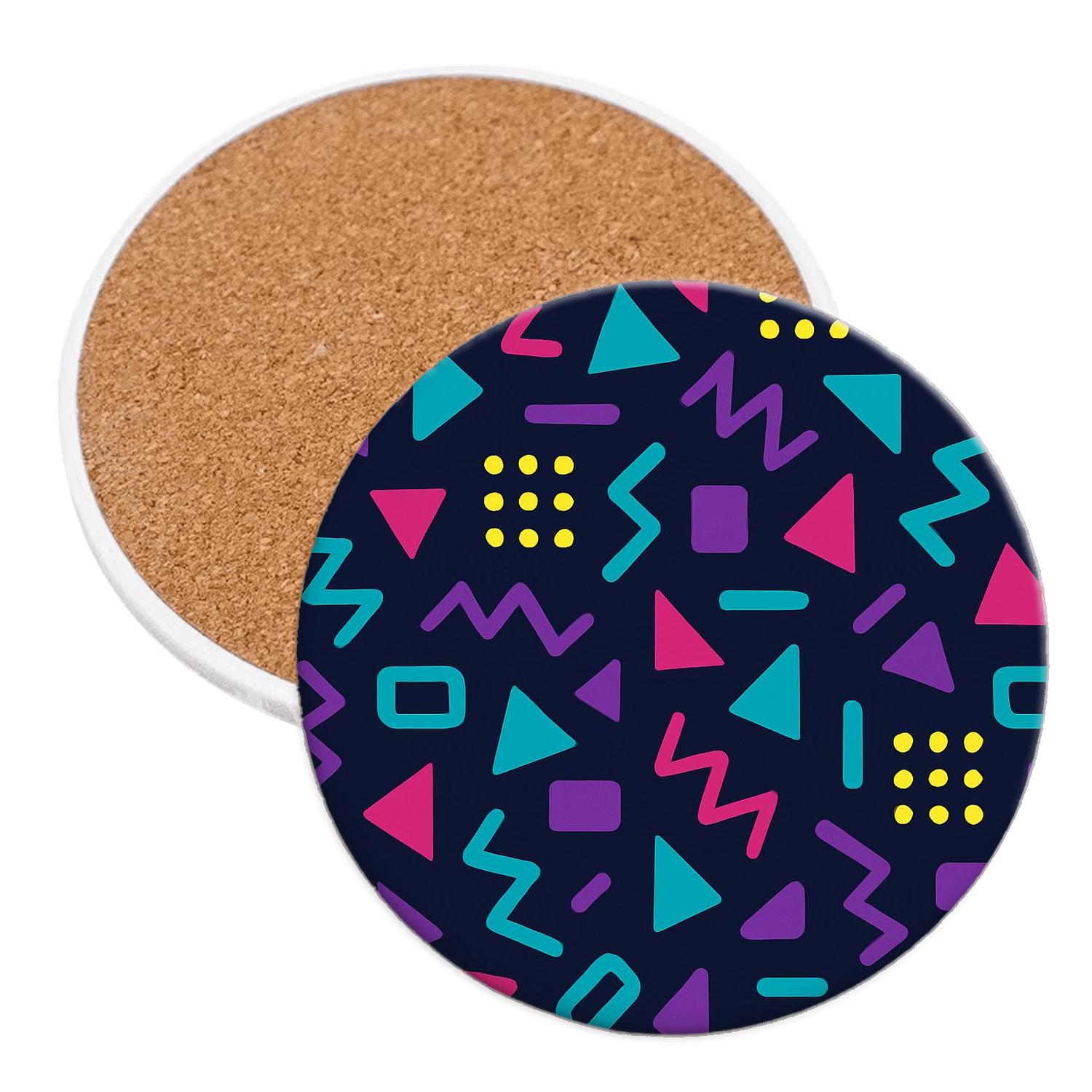 Arcade Carpet Geometry wooden table coasters