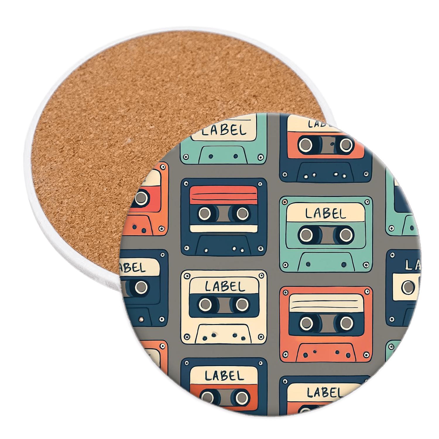 Cassette Culture Grid decorative beverage coasters
