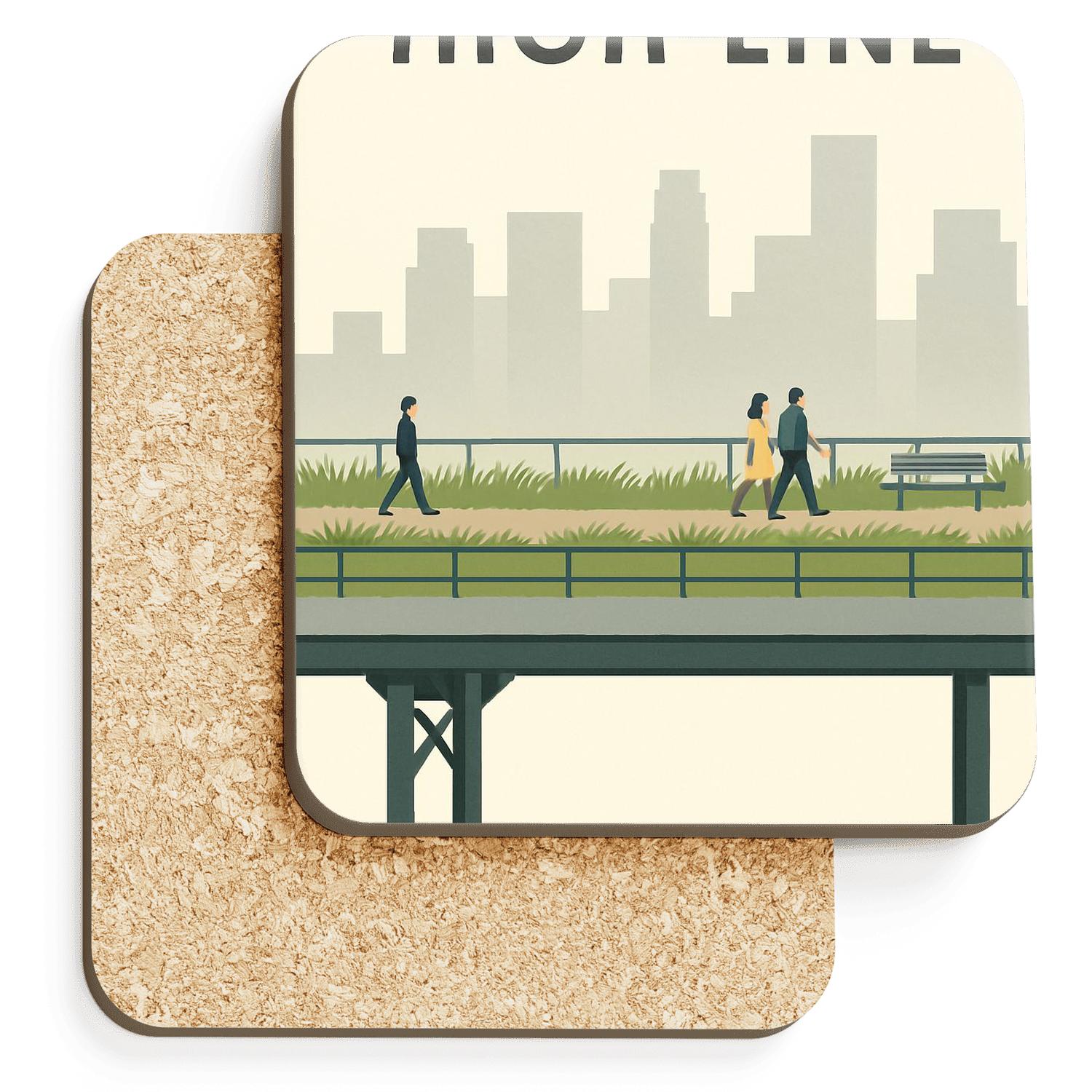 High Line Park New York City United States custom engraved coasters