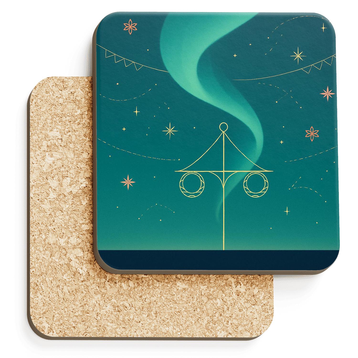 Aurora Ribbon Maypole coasters for home decor