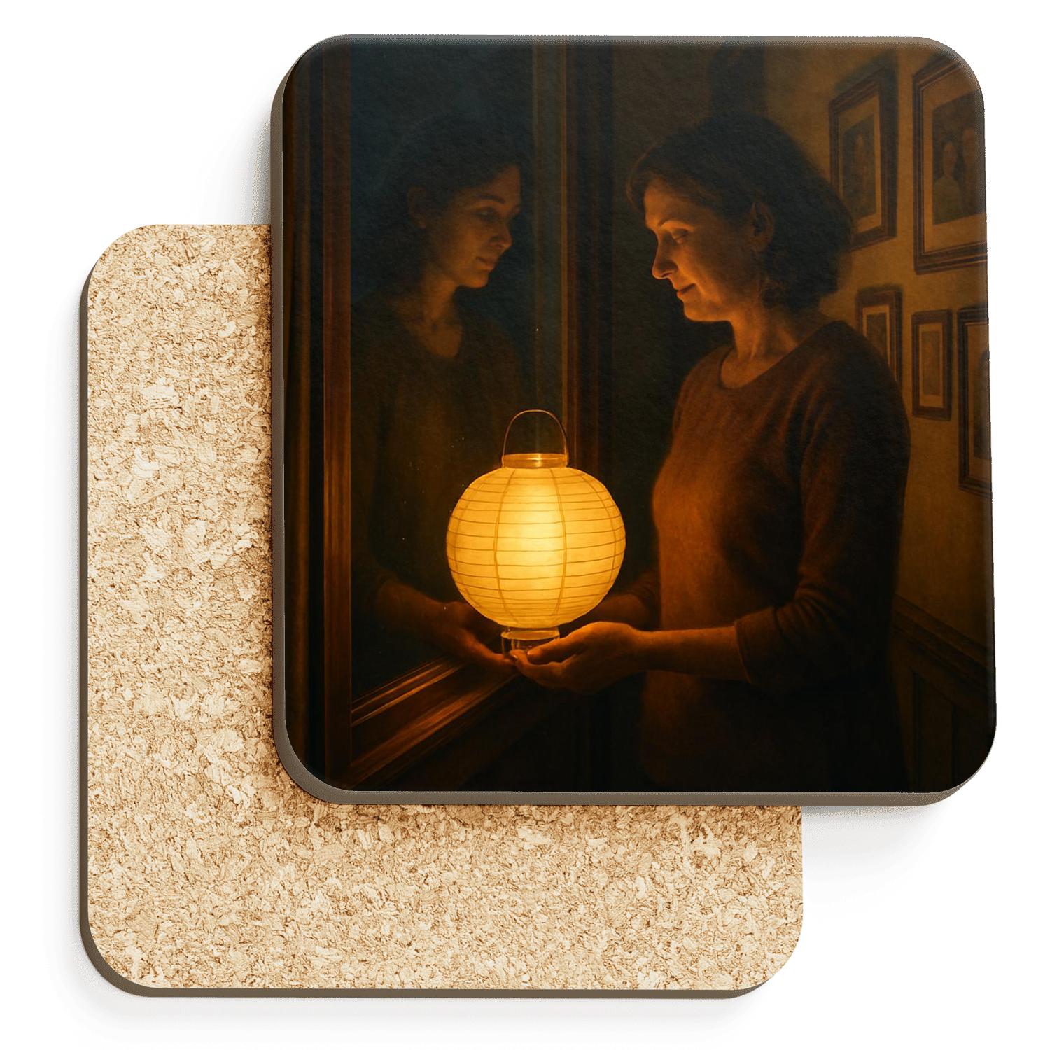 Lantern In The Window Of Every Year wooden table coasters