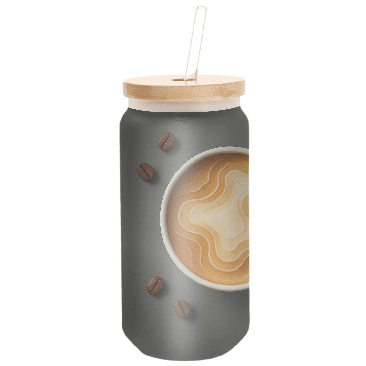 Latte Art Topography Map textured glass