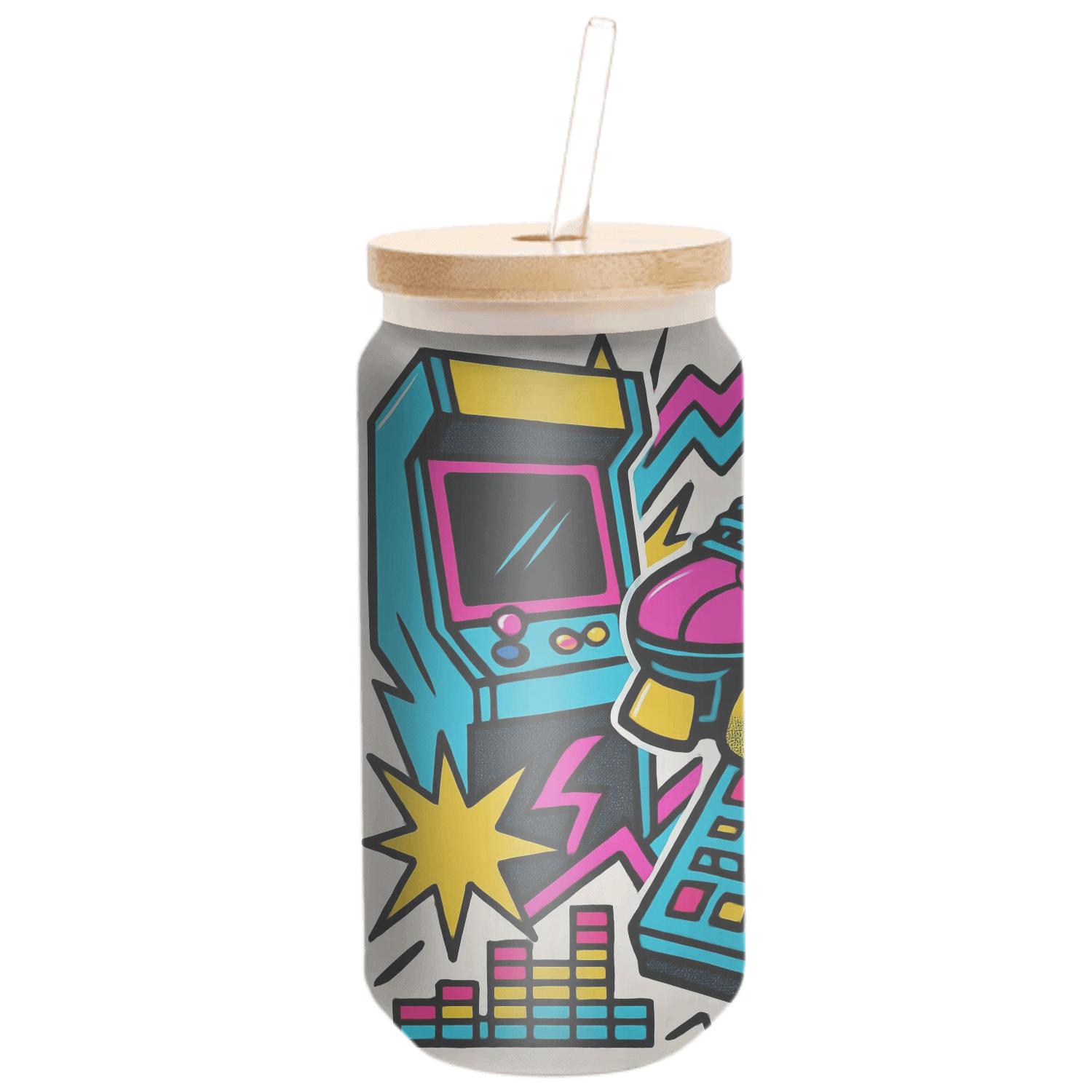 Future Funk Arcade Beat Collage insulated glass vessels